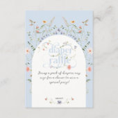 Bloom Wildflower Blue Boy Baby shower luier Informatiekaartje (Voorkant)