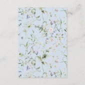 Bloom Wildflower Blue Boy Baby shower luier Informatiekaartje (Achterkant)