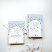 Bloom Wildflower Blue Boy Baby shower luier Informatiekaartje