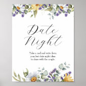 Bloom Wildflower | Meadow Bloemen Datum Nacht Idee Poster (Voorkant)
