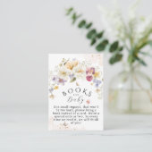 Bloom Wildflower Rustic Baby shower Books for Baby Informatiekaartje (Staand voorkant)