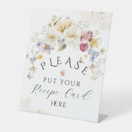 Bloom Wildflower Rustic Vrijgezellenfeest Recipe Reclamebord Met Voetstuk
