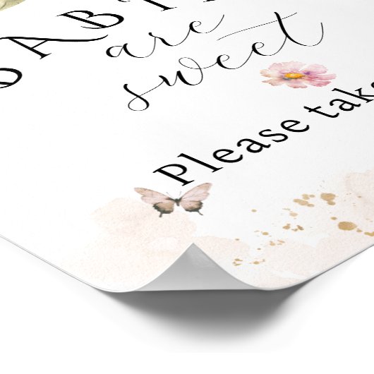 Bloom Wildflower Rustige Baby shower zoete traat Poster (Hoek)