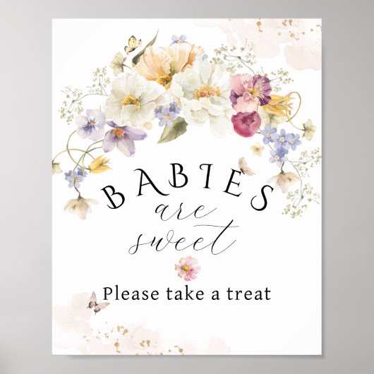 Bloom Wildflower Rustige Baby shower zoete traat Poster (Voorkant)