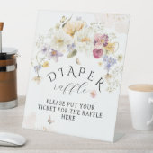 Bloom Wildflower Rustisch Baby shower Diaper Raffl Reclamebord Met Voetstuk (Insitu)