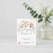 Bloom Wildflower Rustisch Vrijgezellenfeest Game Informatiekaartje (Staand voorkant)