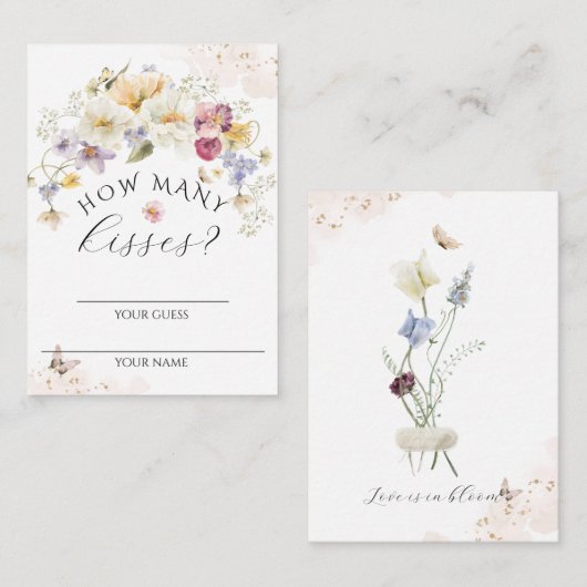 Bloom Wildflower Rustisch Vrijgezellenfeest Game Informatiekaartje (Voorkant / Achterkant)