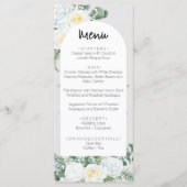 Bloom Wit Bloemen Bruiloft Menu (Voorkant)
