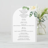 Bloom Wit Bloemen Bruiloft Programmakaart (Staand voorkant)