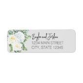 Bloom Wit Bloemen Bruiloft Retouradres Etiket (Voorkant)
