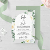 Bloom Wit Bloemen Bruiloft Uitnodiging