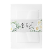 Bloom Wit Bloemen Bruiloft Uitnodigingen Wikkel (Voorkant Voorbeeld)