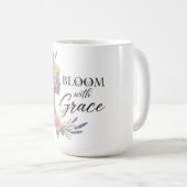 Bloom with Grace Elegant Floral Woman Silhouette Koffiemok (Voorkant rechts)