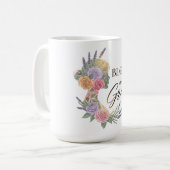 Bloom with Grace Elegant Floral Woman Silhouette Koffiemok (Voorkant links)