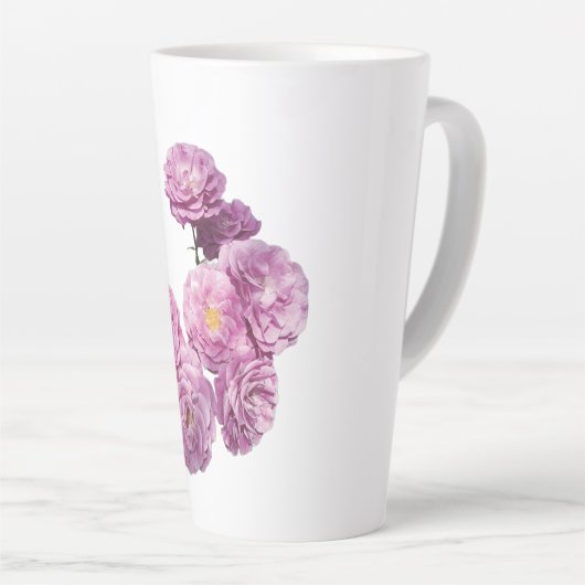 Bloom with Grace – Elegant Roos Design Latte Mok (Rechterhoek)