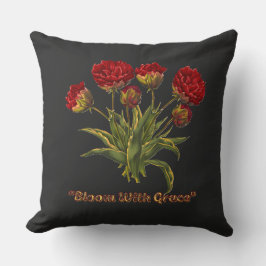 Bloom With Grace Floral | Elegant Botanical Quote Kussen