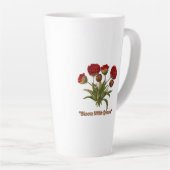 Bloom With Grace Floral | Elegant Botanical Quote Latte Mok (Rechterhoek)