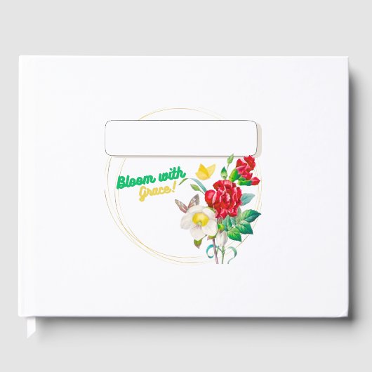 Bloom with Grace Floral Guest Book – Elegant Event Gastenboek (Voorkant)