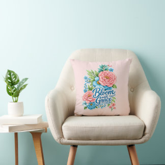 🌸✨ “Bloom with Grace” Floral Pillow 🛋️💖 Kussen