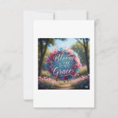Bloom With Grace" Floral Quote Poster – Groei & H Bedankkaart (Voorkant)