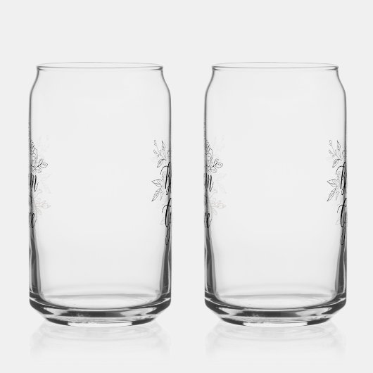 "Bloom with Grace" Inspirerend bloemige quote Blikvorm Glas (Links)