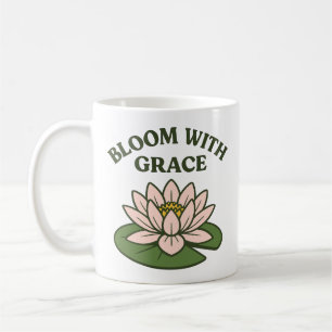 Bloom with Grace - Minimalistische roze waterlelie Koffiemok