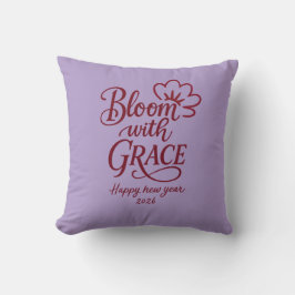 Bloom with Grace – New Year 2026 Throw Pillow Kussen