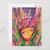 Bloom With Grace – Pastel Floral Encouragement Car Briefkaart (Voorkant / Achterkant)