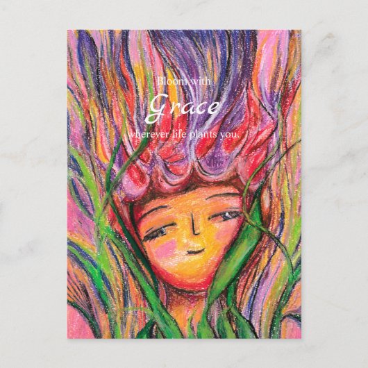 Bloom With Grace – Pastel Floral Encouragement Car Briefkaart (Voorkant)