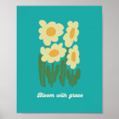 Bloom With Grace Retro Madeliefjes Muur Kunst Poster (Voorkant)