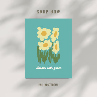Bloom With Grace Retro Madeliefjes Muur Kunst Poster