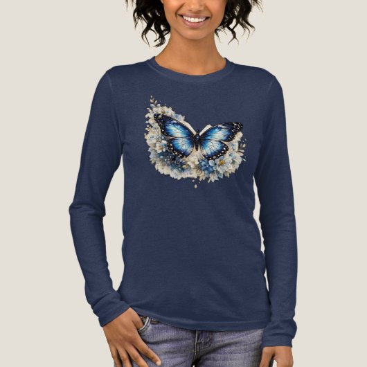 Bloom With Grace Vlinder Bloem Dames T-Shirt |  (Voorkant)
