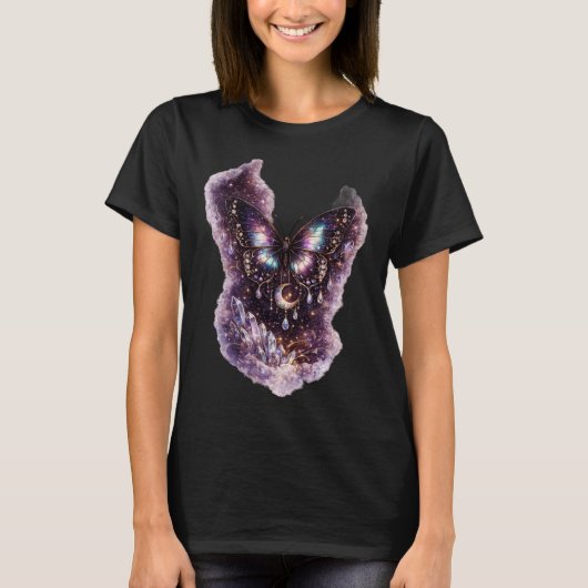 Bloom With Grace Vlinder Bloem Dames T-Shirt | (Voorkant)