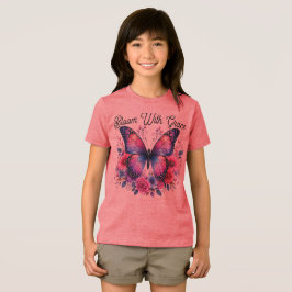 Bloom With Grace Vlinder Bloem T-Shirt | Roze B