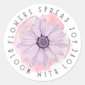 Bloom with Joy – Flower Power Sticke Ronde Sticker (Voorkant)