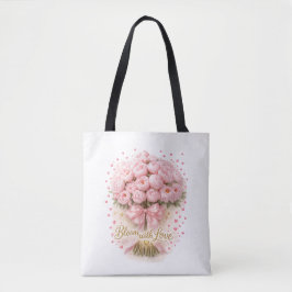 Bloom With Love Floral Romantic Tote Bag