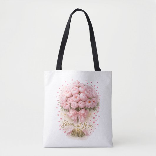 Bloom With Love Floral Romantic Tote Bag (Voorkant)