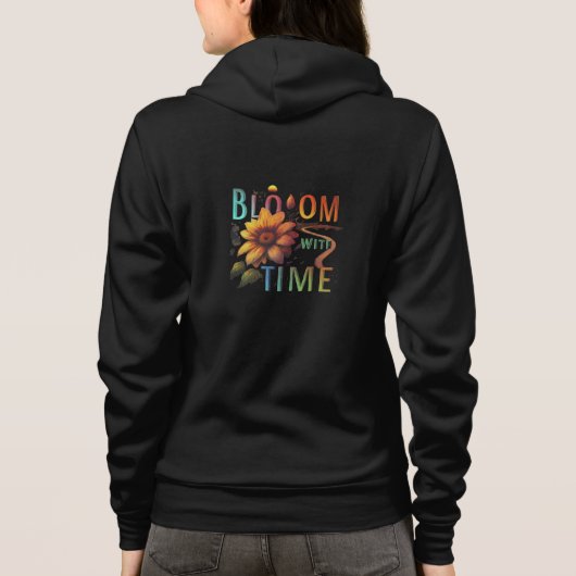 "Bloom with Time" T-Shirt Full-Zip Hoodie (Achterkant)