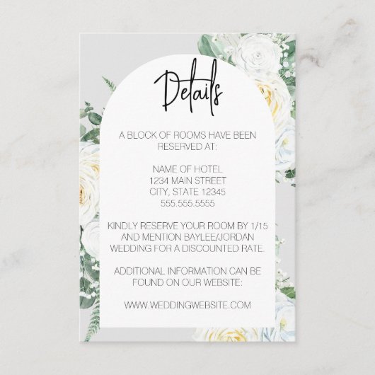 Bloom Witte Bloemen Behuizing Kaart (Voorkant)