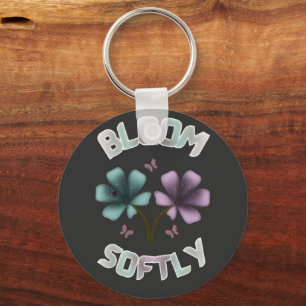 Bloom Zacht Lentebloem Ontwerp Pastel Cottageco Sleutelhanger