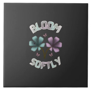 Bloom Zacht Lentebloem Ontwerp Pastelkleurige Cott Tegeltje