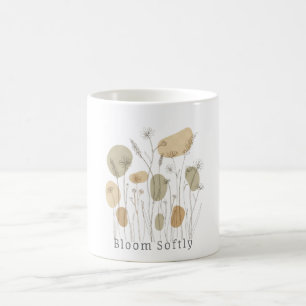 Bloom Zachtjes - Minimalistische Wilde Bloem Lijn Koffiemok