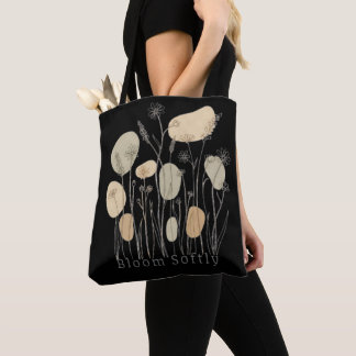 Bloom Zachtjes - Minimalistische Wilde Bloem Lijn Tote Bag
