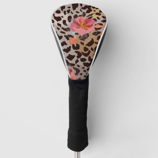 Bloombloem op de huid van dieren golfheadcover (Voorkant)