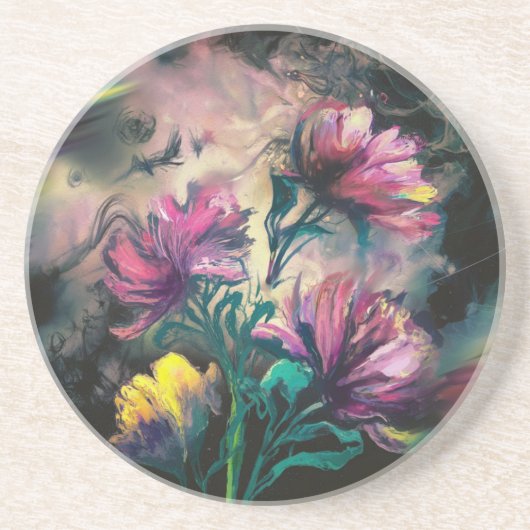 Bloombloemen Zandsteen Onderzetter (Voorkant)