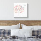 Bloomboom en vogels in liefde canvas afdruk (Insitu (Slaapkamer))