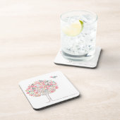 Bloomboom en vogels in liefde drankjes onderzetter (Rechterzijde)