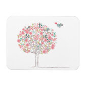 Bloomboom en vogels in liefde magneet (Horizontaal)