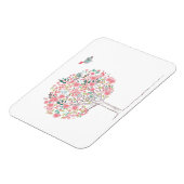 Bloomboom en vogels in liefde magneet (Linkerzijde)