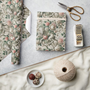 Bloombound Sentinel – Gotisch bloemontwerp Cadeaupapier